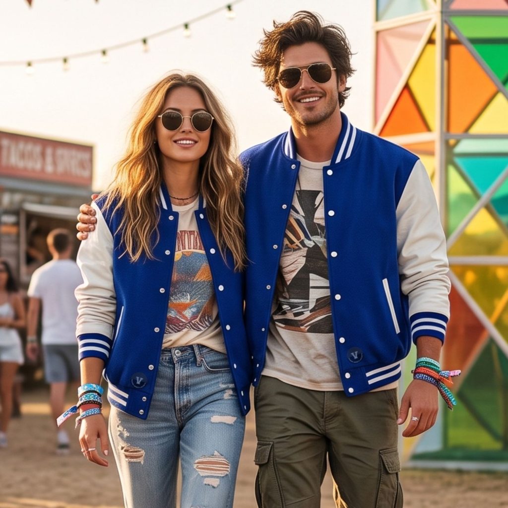 Varsity Jackets for Music Festivals Outfits