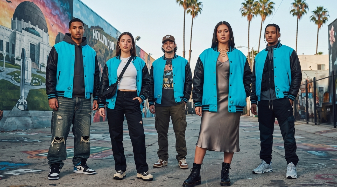Varsity Jackets in Los Angeles Hip Hop Outfits