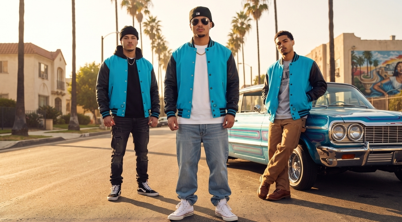 Varsity Jackets in Los Angeles Hip Hop Outfits