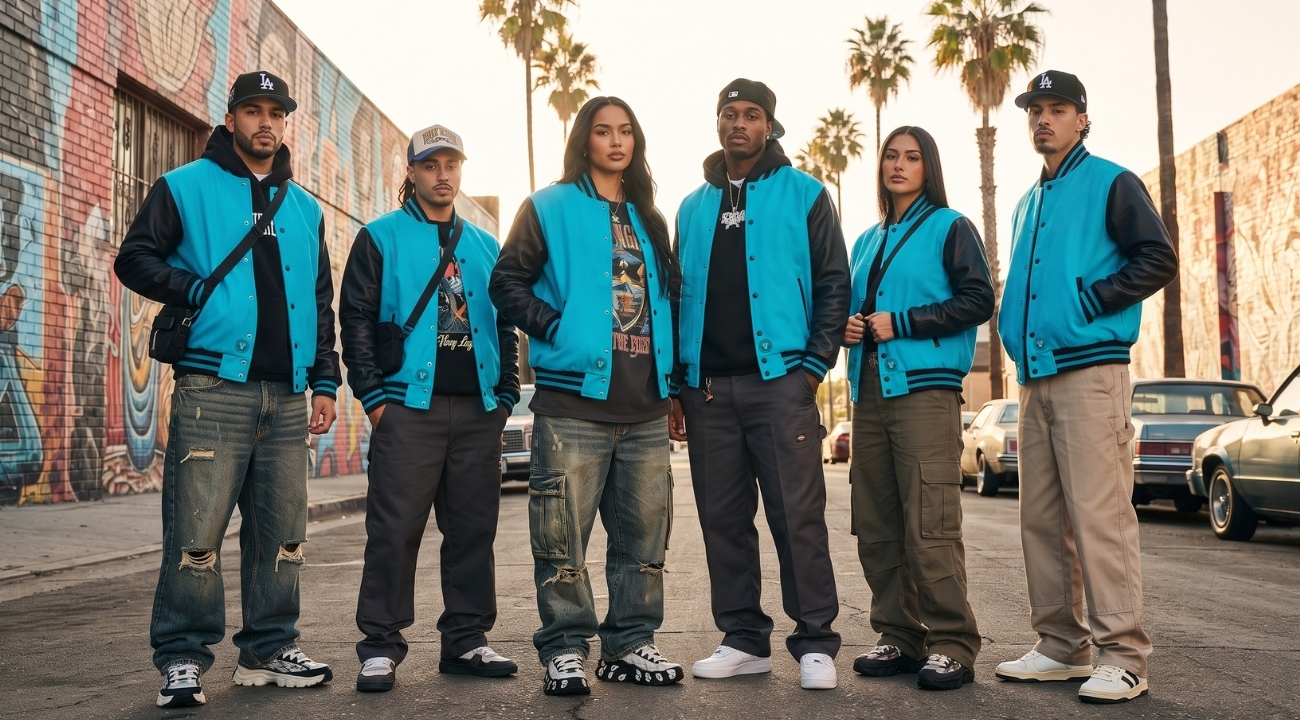 Varsity Jackets in Los Angeles Hip Hop Outfits