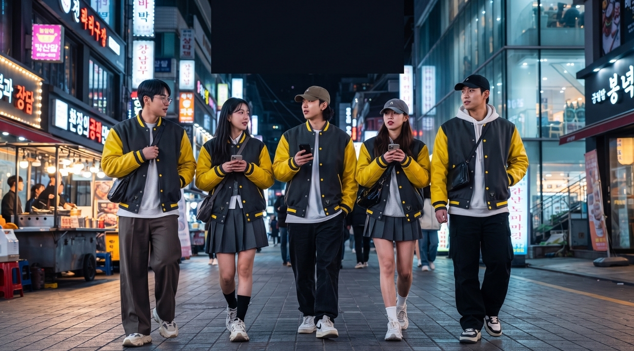 Varsity Jackets in Seoul K-Fashion Trends